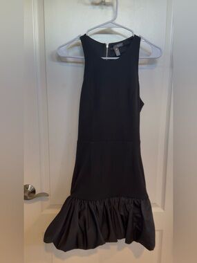 Aqua Black Sleeveless Ruffle-Hem Cocktail Dress